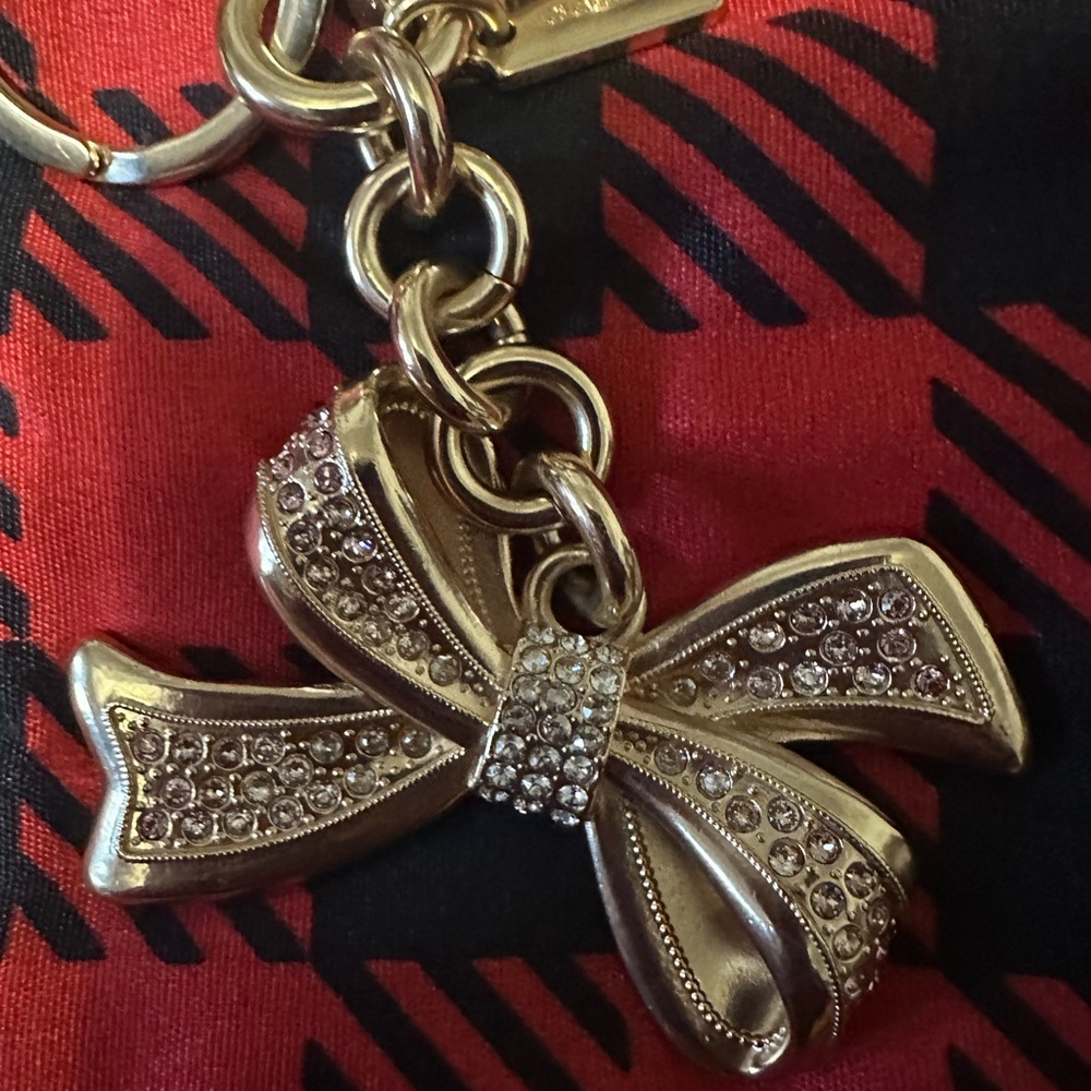 Coach Gold Bow Keychain with Rhinestones - Picture 5 of 5